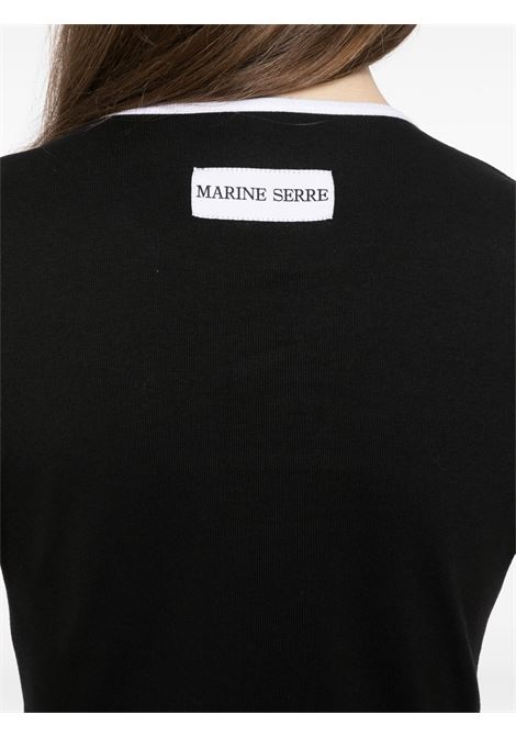 moon logo cropped top woman black MARINE SERRE | WTO087A CJER0008BK99
